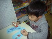 我在聖誕襪上畫了保護大家安全的巡邏警車