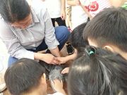導覽員說摸完小動物都要用肥皂洗手喔